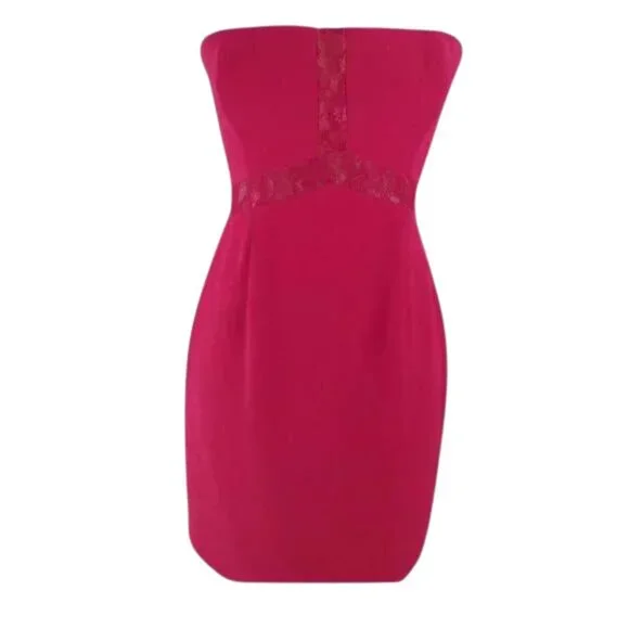 max and cleo red dress Max and Cleo Strapless Tiered Mini Cocktail Dress Sz 10 Womans Red Cherry Lined